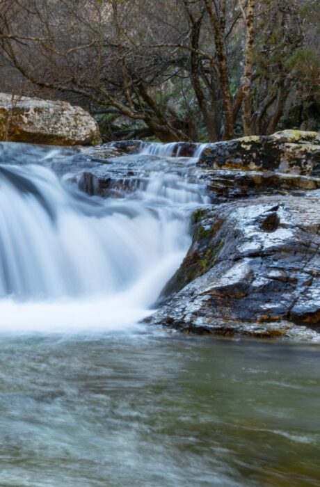 A beautiful shot of a small waterfall coming from the thaw